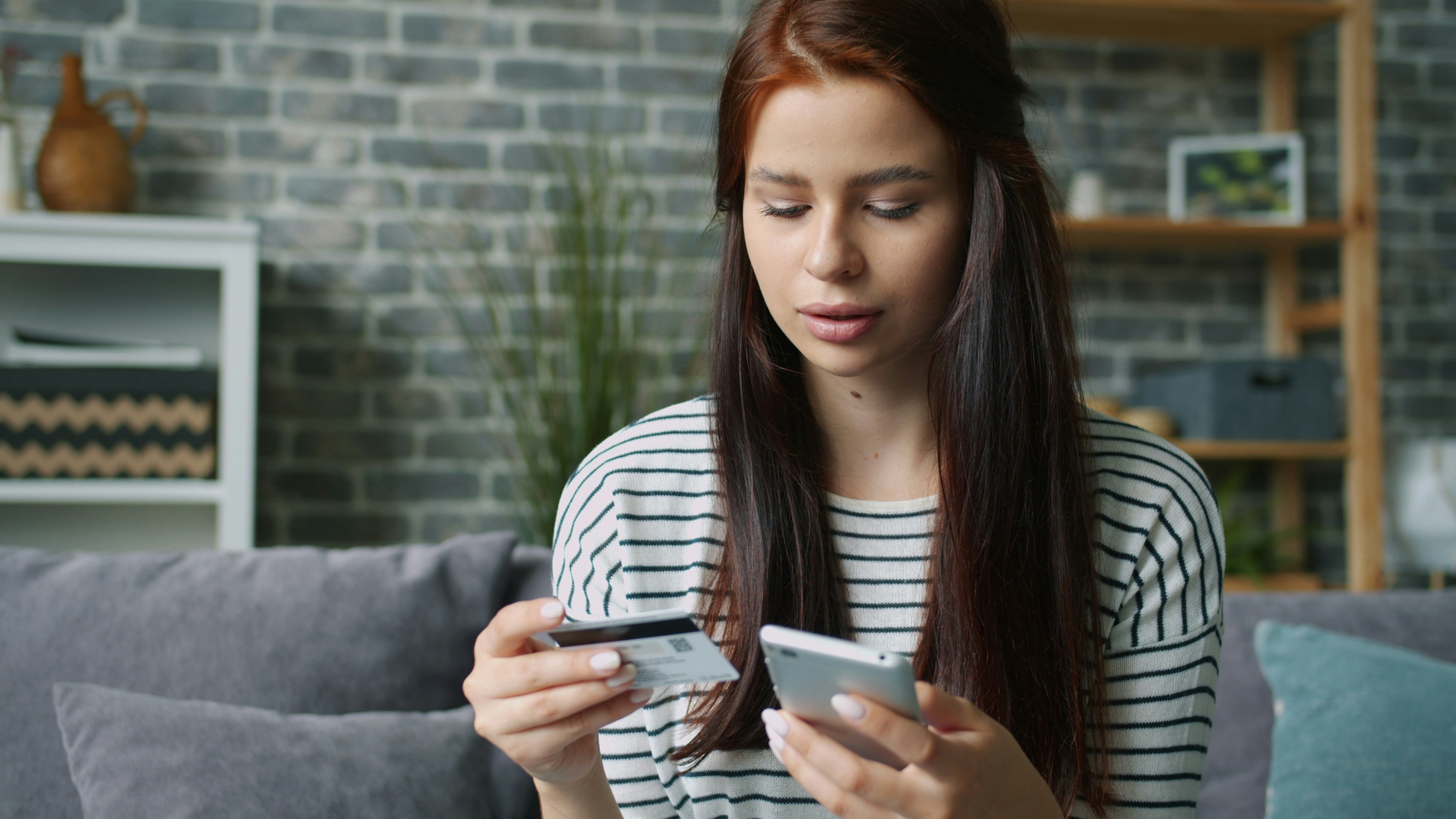 Credit card and smartphone for practical casino payment checks